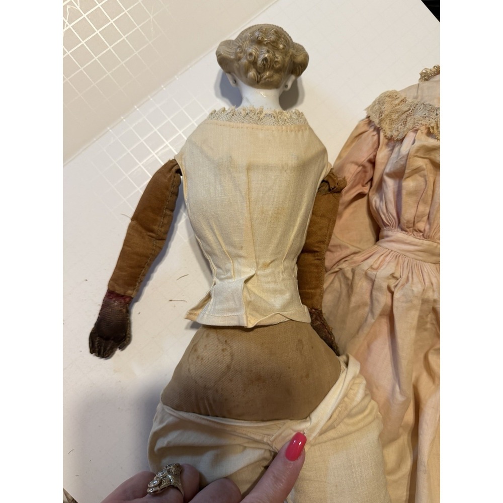 Antique Bisque China Head Doll W/Orig Body 21" - Picture 11 of 15